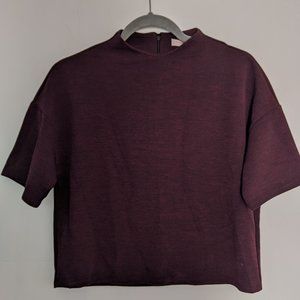 Red Mock Neck Boxy Short Sleeve Top | Forever 21